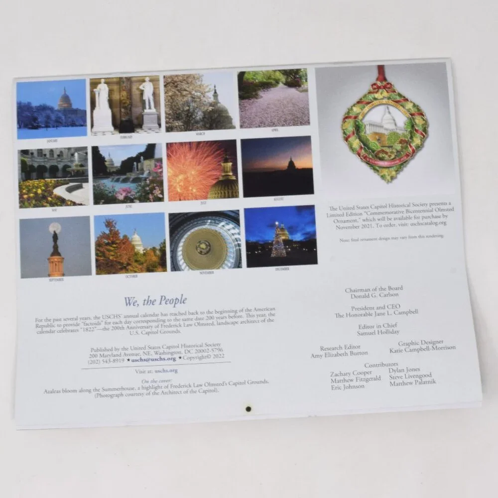2022 We The People Wall Calendar Frederick Law Olmsted Architect Capitol 12 Mnth